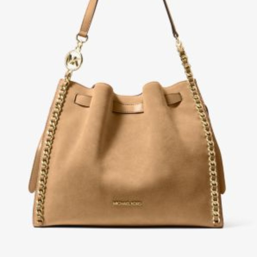 Michael Kors Mina Large Suede Chain Shoulder Bag Nwt Reduced!